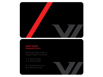 Vi Business Cards black business card card fitness red sports varnish