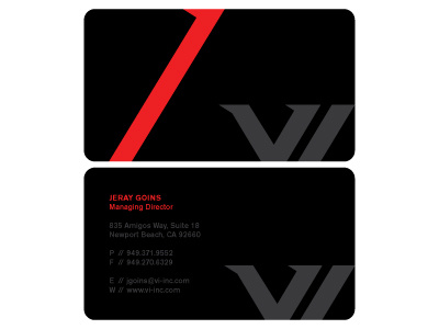 Vi2 black business card card fitness red sports varnish