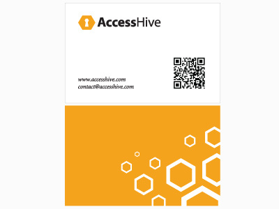 Access Hive Cards access bee branding business card card hexagon hive keyhole logo qr qr code security
