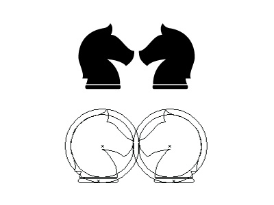 Horse Crown Logo chess crown elegant horse knight logo