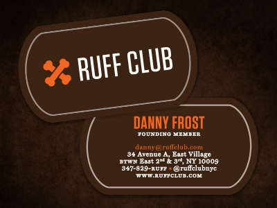 Ruff Club Business Cards bones branding business card card dog tag