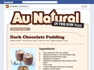Au Natural "In The Raw" Recipe Page