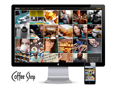 Coffee Shop Website grid instagram mobile restaurant scalable square ui ux website