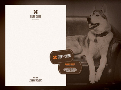 Ruff Club Stationery brown business cards cards letterhead stamp vintage