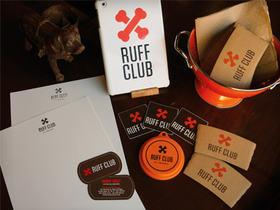 Ruff Club Swag branding club coffee dog ipad stationery tag