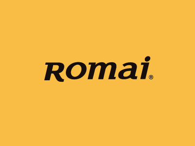 Romai Logotype 2 black logo logotype slab sport yellow