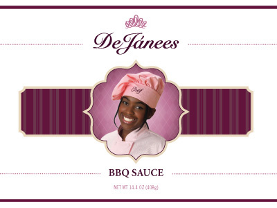 Boutique BBQ Sauce Label bbq crown minion packaging pink purple sauce script