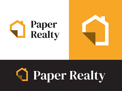 Paper Realty Branding & Logo branding chimney fold house logo origami paper real estate