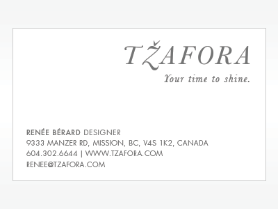 Tzafora Jewelry Logo branding business card fashion jewelry logo luxury