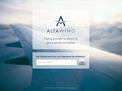 AltaWing Prelaunch Website a airline aviation branding jet landing page logo luxury prelaunch premium website wing