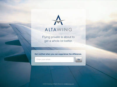 AltaWing Prelaunch Website