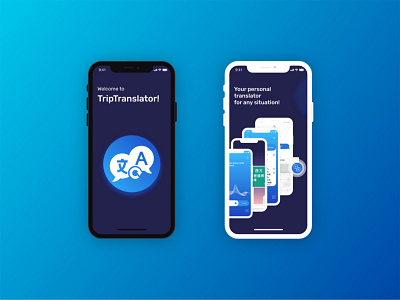 Translator App. app branding branding dark typography design flat icon illustrator logo ui vector