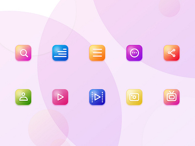 Candy Icons Set app branding clean design flat icon illustration illustrator logo minimal ui vector web