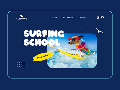 Surfing school website design (minimorphism style) minimorphism morphism ui webdesign