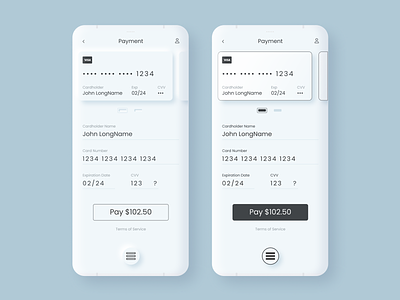 Neumorphic Card Payment dailyui mobile ui neumorphic neumorphism ui