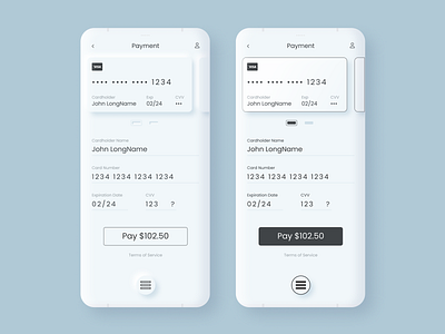 Neumorphic Card Payment