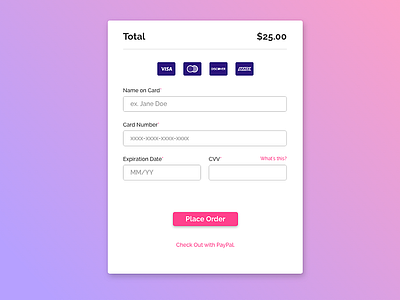 Credit Card dailyui ux ui