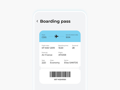 Daily UI Challenge #024 - Boarding Pass app daily ui daily ui 24 daily ui challenge ui ui design