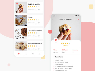 Daily UI Challenge #040 - Recipe app daily ui daily ui 40 daily ui challenge food app ingredients recipe recipe app recipes ui ui design