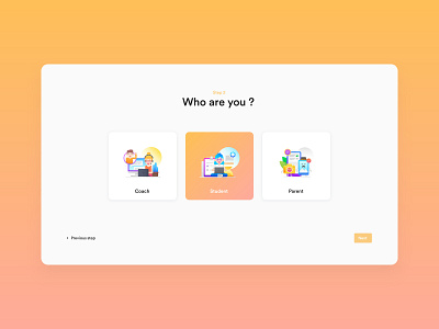 Daily UI Challenge #064 - Select User Type coach daily ui daily ui 64 daily ui challenge design desktop parent plan student subscribe ui ui design user user type web
