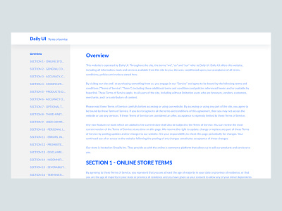 Daily UI Challenge #089 - Terms of Service