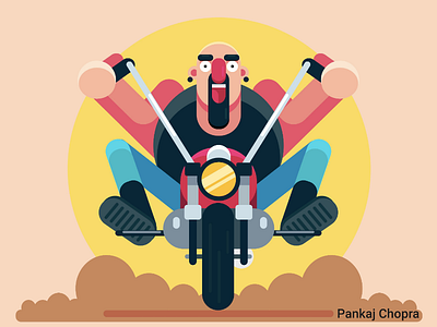 Biker illustration - Flat design art graphic design graphics illustration illustrator photoshop sketch ui design vector