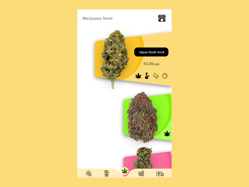 Marijuana Online Store application design developer figma illustrator invision mobile app mobile ui photoshop sketch uidesign