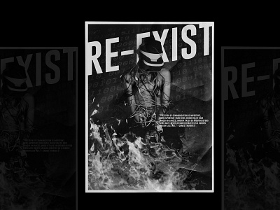 Re Exist Poster Black and White