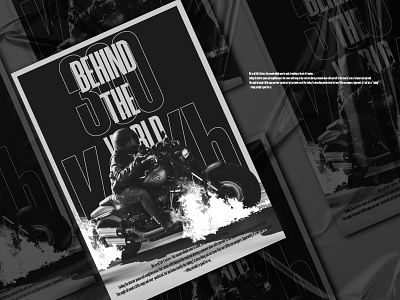 Behind the world 300 Km/h artwork black and white brand cover dailyposter design designfeed editorial design flyer for sale layout motorcycle poster print social media social media design social network swiss poster visual art visual design