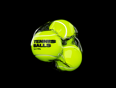 Tennis Balls Shrink Wrap 3d animation branding design illustration logo minimal octane octanerender ui ux vector