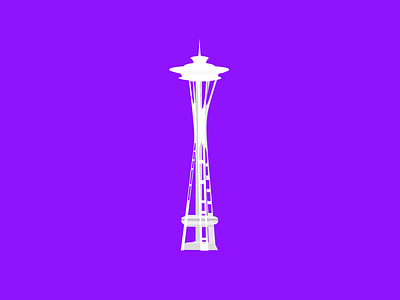 Space Needle architecture flat illustration seattle sketch space needle vector white