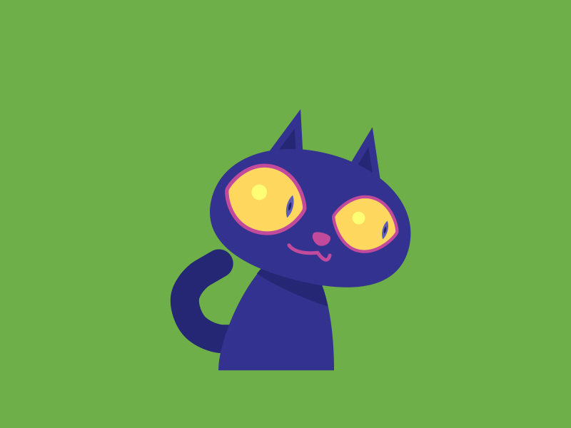 Dizzy cat aftereffects blackcat illustration vector