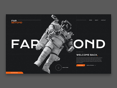 Far Beyond | Website design concept astro astronaut dark design orange space space design urban webdesign webdesign website website design