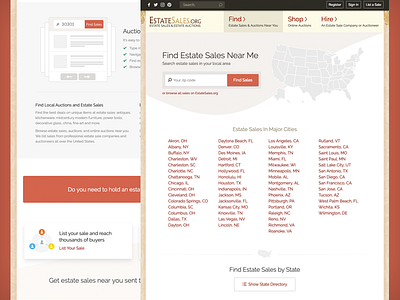 Find Estate Sales Landing Page