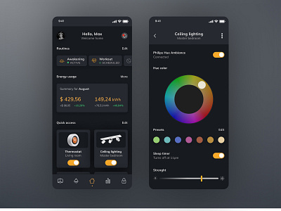 Smart Home app concept concept controler devices home inspiration lights mobileapp smart smarthome ui