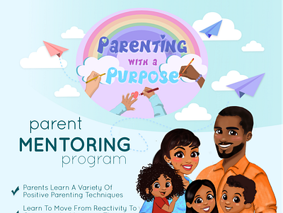 Flyer and logo for Parenting with a purpose branding design illustration logo