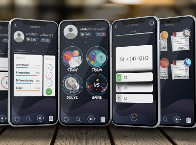 Space Algebra android app branding design illustration math mobile ui uiux uiuxdesign ux vector