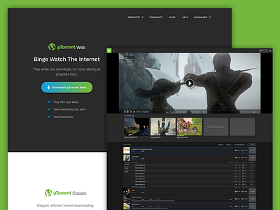 uTorrent Web desktop app downloader media player torrent client web design windows app