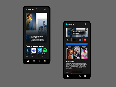 Google Play Store Concept adobe adobexd android app apps appstore concept dark design gestaltung google googleplay graphic design illustration konzept new play starter ui ux