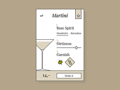 DailyUi 033 - Martini custom served 033 cocktail dailyui design martini react ui vintage