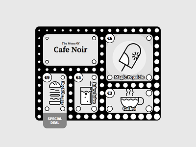 DailyUi 043 - Menu Card 043 bw dailyui design food menu noir react