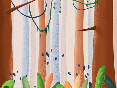 Into the jungle design forest illustration tarzan