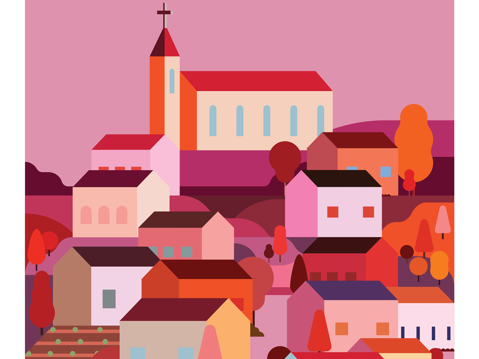 small-village-idyll-illustration-by-goran-janosevic-on-dribbble