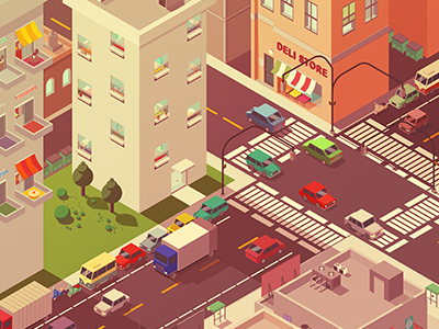 Isometric City District by Goran Janosevic on Dribbble