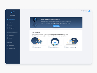 Vendortrack app design procurement saas saas app web