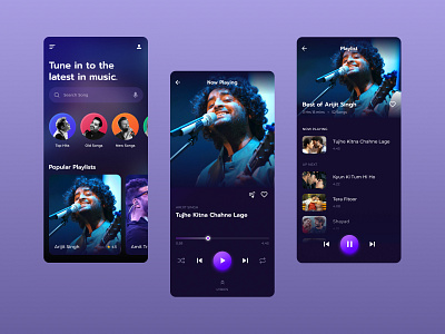 Bollywood Music App customer experience design graphic design typography ui ux web