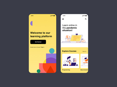 Online Learning App customer experience design graphic design ui ux website