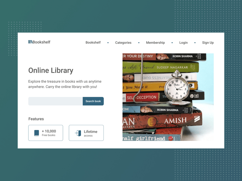 Bookshelf site by Twist Open UX on Dribbble