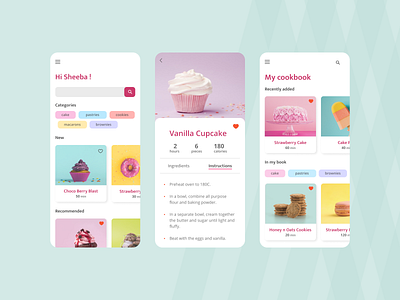 Sweet Tooth Baking App baking branding cakes colours cookies customer experience design graphic design happy illustration logo pasteries ui ux web website