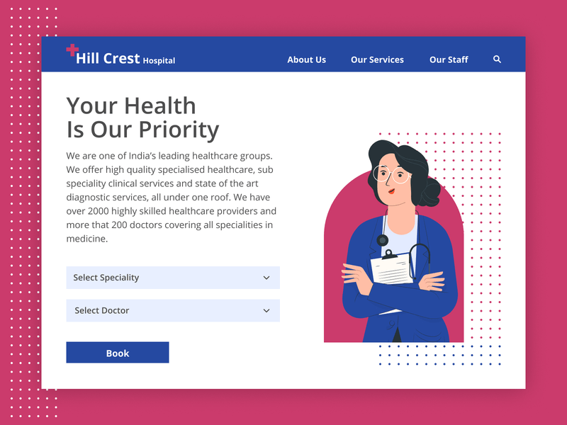 Hill Crest Consultation Booking (Web App) appointment branding customer experience design doctor graphic design illustration logo ui ux web website
